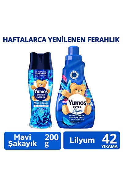 Extra Konsantre Yumuşatıcısı Lilyum 1008 ml x1 + Çamaşır Parfümü Mavi Şakayık 200g x1