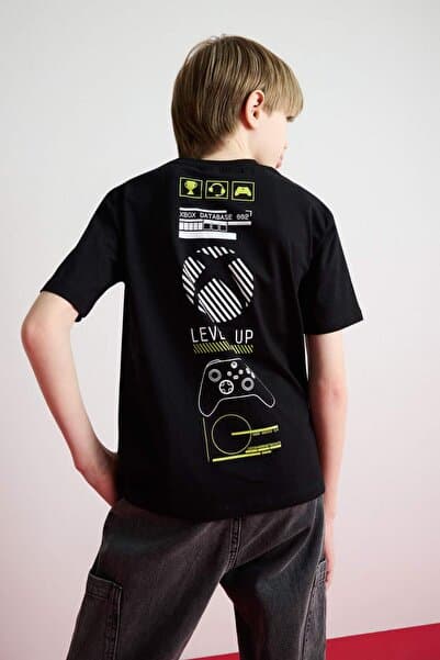 100 % Baumwolle, Xbox-T-Shirt mit Rundhalsausschnitt und Rückendruck, kurzärmelig, für Jungen, D9562A825SM