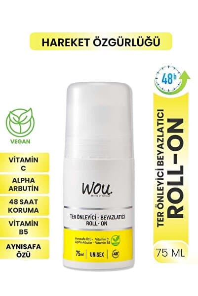 Wou Ter Önleyici Beyazlatıcı Roll-On Deodorant 75 ml