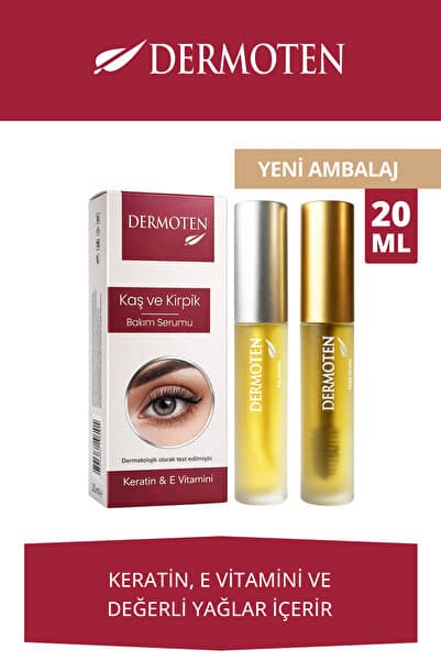 Dermoten Kaş & Kirpik Bakım Serumu, Keratin, E Vitamini Ve Doğal Yağ Içerikli 20 ml