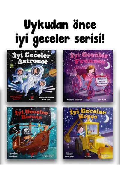 Vera Kitap Okul Öncesi İyi Geceler Hikayeleri 4 kitap - Çocuk Kitabı 3-6 Yaş