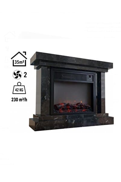 Electro Konfor Elektrikli Fanlı Desenli Şömine Large 1500W / 3000W Lotus Desenli