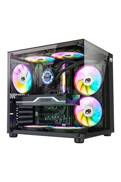 Genel Markalar Orion Cube 3x Tuştan Değişen RGB Fanlı M-Atx Boş Bilgisayar Kasası Siyah