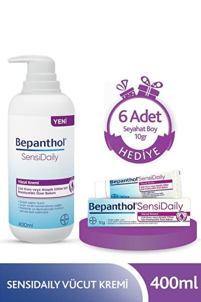 Bepanthol Sensidaily Günlük Yoğun Nemlendirici Vücut Bakım Kremi 400 ml 6 Adet Seyahat Boy 10 gr