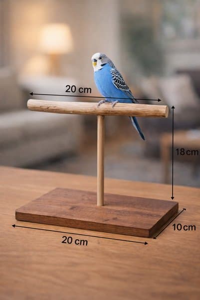 Wooden Bird Stantlı T Tünek (kahverengi Renk)