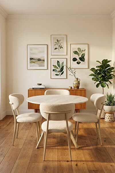 Yuvarlak 100 cm Masa Sandalye Takımı - Mutfak Masası Takımı - Salon ve Balkon Masası Takımı