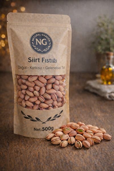 Naturel Garden Kuruyemiş Net 500 GR Premium Duble Boy Siirt Fıstığı / Siirt Usulü Özel Baharatlı Kavurma