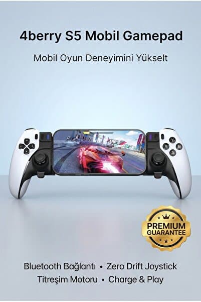 4 Berry S5 Mobil Oyun Kolu & Gamepad Dönüştürücü - Android, iOS, PC Uyumlu - Type-C Bağlantı & Titreşimli