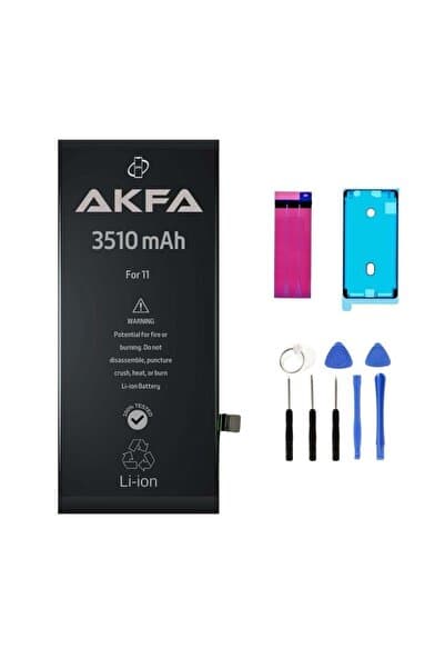 Akfa iPhone 11 Uyumlu %40 Güçlendirilmiş Telefon Bataryası 3510 mAh + Tamir Seti