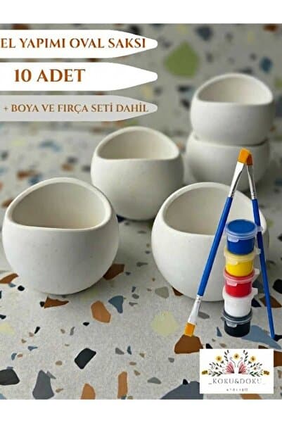 kokuvedoku Boyanabilir Saksı Vazo 10'lu Okul Özel Gün Etkinliği Hobi Seti Aile