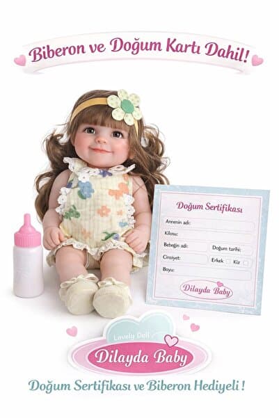 Magicway Gerçekçi Et Bebek 30cm Aksesuarlı Gerçek Bebek Hissi %100 Silikon Yumuşak Doku (Karışık Renk Gelir)