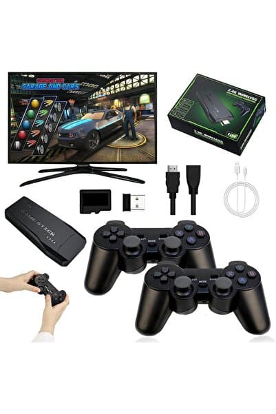 E&D Collection Retro Video Oyun Konsolu, 20.000+ Klasik Oyun Konsolu, 64G 4K HDMI Çıkışı Game Stick, İki Kablosuz O