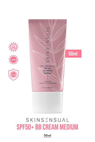 Skin Sensual SPF50+ PA++++ Kapatıcı BB Krem Medium 50 ml | Leke Karşıtı, Aydınlık Cilt Görünümü | UVA+UVB Koruma