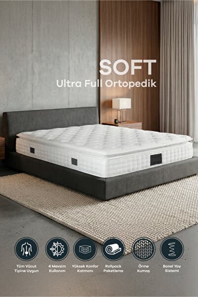 Soft Ultra Bel ve Sırt Destekli Full Ortopedik Pedli Yaylı Yatak
