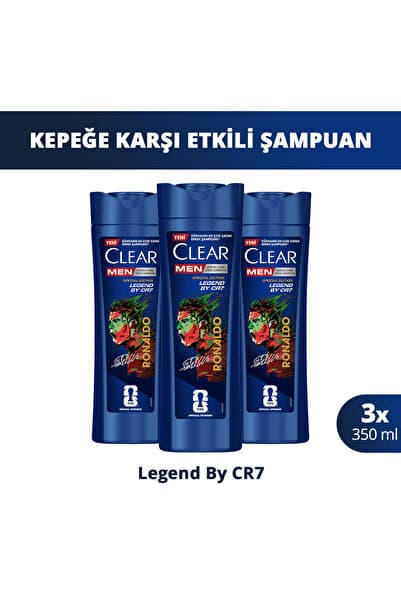Clear Men Kepeğe Karşı Etkili Şampuan Legend by CR7 350 ml x3