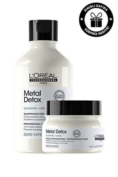 L'oreal Professionnel İşlem Görmüş ve Yıpranmış Saçlar İçin Metal Karşıtı Arındırıcı Metal Detox Saç Bakım Seti