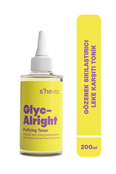 Gözenek Sıkılaştırıcı ve Leke Karşıtı Glikolik Asit 200 ml Vegan Tonik Glyc–Alright