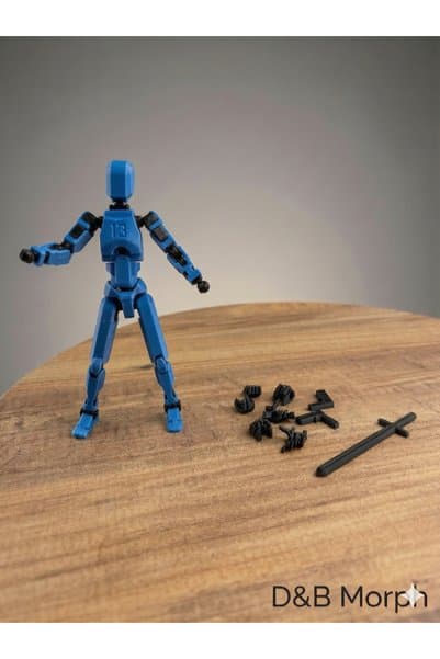 D B Morph Dummy 13 Tüm Eklemleri Hareketli Figür Oyuncak(Beyaz) + Silahlar