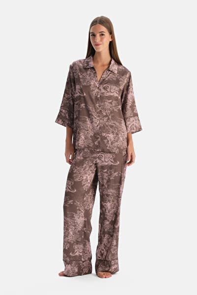 Dagi Multicolor Truvakar Kollu Dokuma Gömlek Pijama Takımı