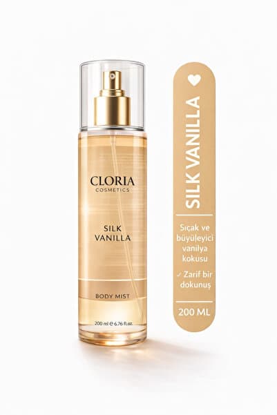 CLORİA COSMETİCS Vanilla Silk Body Mist 200 Ml | Vanilya ve Badem Kokulu Vücut Spreyi