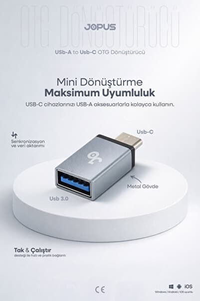 Jopus İphone, Android Uyumlu Type-C to USB 3.0 Hızlı Veri Aktarımı Otg Çevirici Dönüştürücü Adaptör