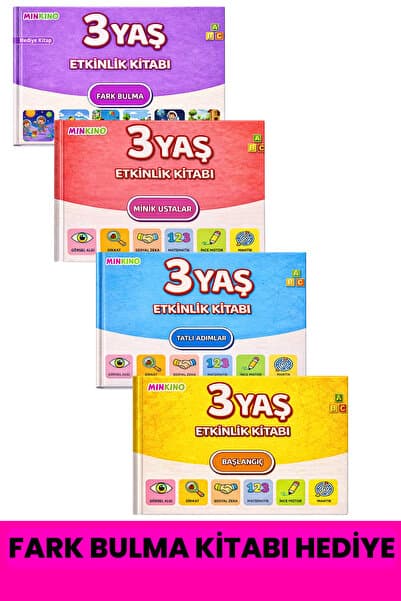 minkino 3 Yaş Etkinlik Seti | 4 Kitap Tek Fiyata