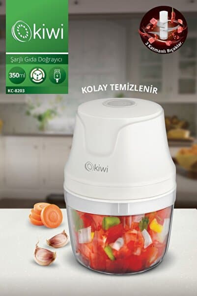 Kc8203 3 Bıçaklı 350 ML Şarjlı Gıda Doğrayıcı Blender