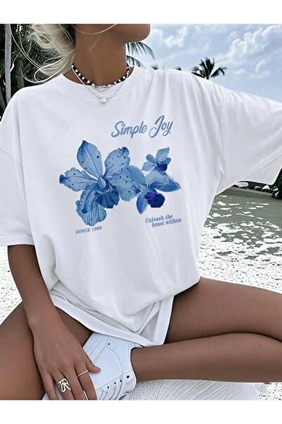 Marco Fresco Günlük Kısa Kollu Simple Joy Baskılı Genç Oversize Tshirt