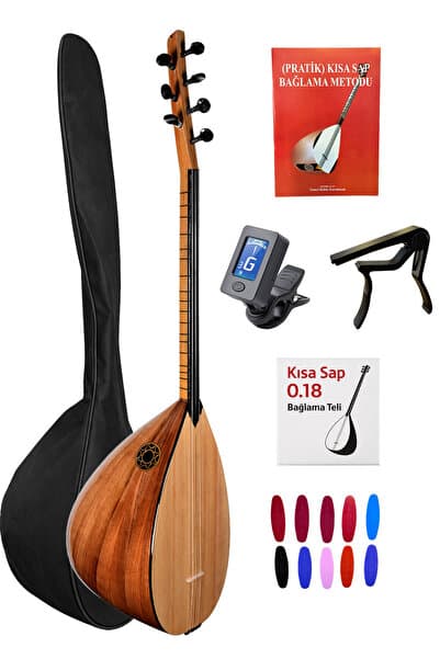 istanbul müzik tedarik Jak Girişli Kısa Sap Maun Gövde Kaliteli Gürgen Sap Saz El Yapımı Bağlama Seti