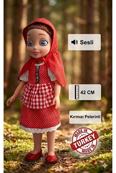 Tıfıl Toys Kırmızı Başlıklı Kız Sesli Oyuncak Bebek - 42 cm