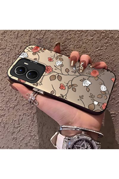 ARTISHELL Vivo Y16/Y02S/Y56 Uyumlu Şık gül desenli darbelere dayanıklı telefon kılıfı