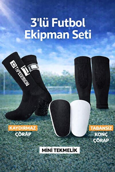 Tayzon 3’lü Futbol Seti Mini Tekmelik + Kaydırmaz Çorap + Tabansız Konç Çorap