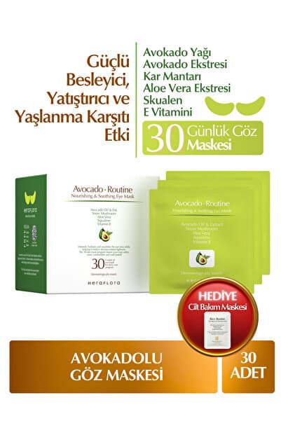 Heraflora Avokado Routine Göz Altı Yoğun Nemlendirici, Besleyici & Hassas Ciltlere Uygun 30’lu Göz Maskesi