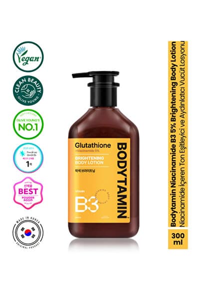 Bodytamin Niacinamide B3 %5 Brightening Body Lotion Aydınlatıcı Vücut Losyonu 300 ml