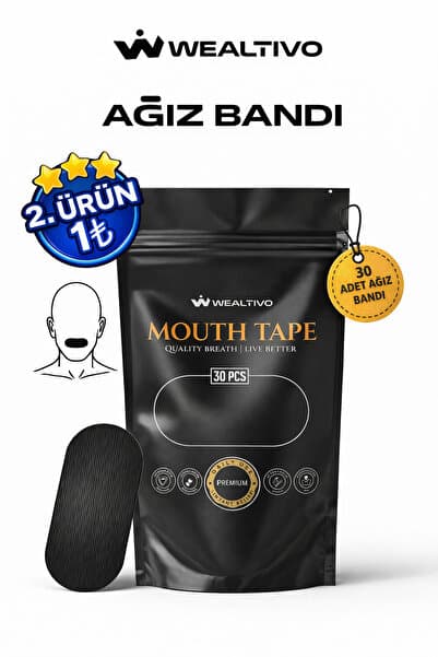 Premium Ağız Bandı 30 Adet, Güçlü Yapışkanlı Gece Kullanım Mouth Tape Bant