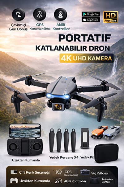 HMO Store Yeni nesil UHD Kameralı Drone | Wi-Fi Bağlantı | Katlanabilir Yapı | 10-15 dk Uçuş 2x PİL