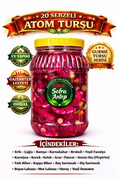 gazisofraantep Karışık Atom Turşu 2 Litre / Doğal, Katkısız Çıtır Lezzet