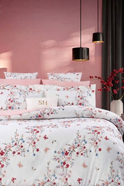 Sheri Home Lastikli Çarşaflı Nevresim Takımı Çift Kişilik Premium CottonALAÇATIMODEL 64s