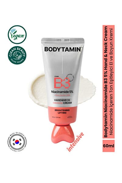 Bodytamin Niacinamide B3 %5 İntensive El ve Boyun Kremi Masaj Başlık Aydınlatıcı Sıkılaştırıcı 60 ml
