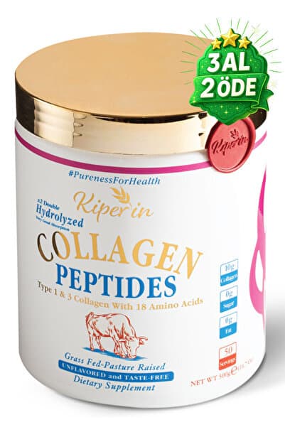 %100 Saf Ve Doğal Yüksek Biyoaktif Çift Hidrolize Kolajen Peptitler içeren Diyet Takviyesi(50günlük)