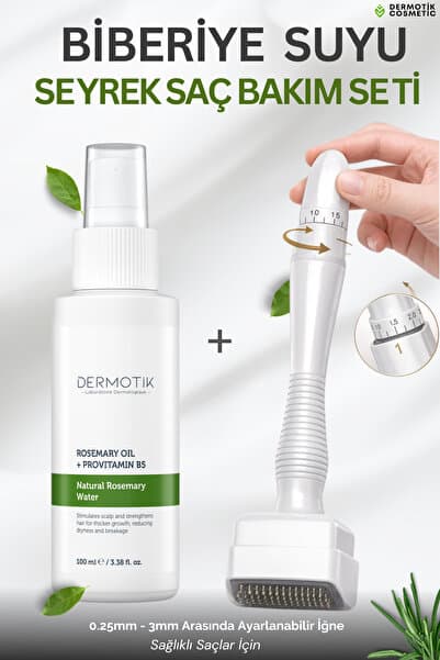 Saç Oluşumuna Yardımcı Biberiye Suyu ve Ayarlanabilir Dermastamp Seti Dökülme Karşıtı 100 ml