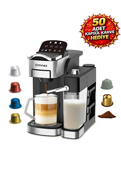 Omnex Ox-Pro2 Barista Otomatik kapsül kahve 20 Bar Basınçlı Süt Köpürtücü Espresso Makinesi