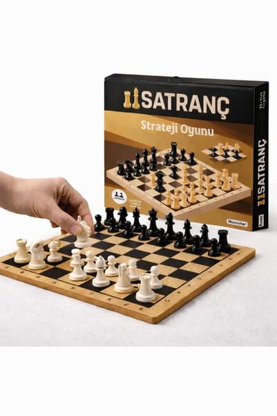 JOY SMART Ahşap Satranç Takımı 30x30 cm Satranç Seti Zeka ve Strateji Oyunu Çocuk ve Yetişkin İçin