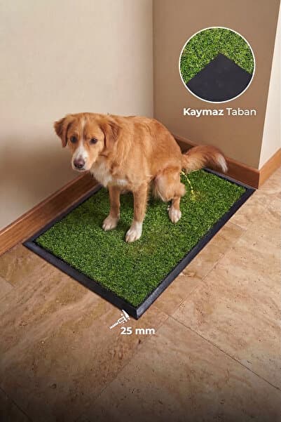 KARMAT KÖPEK TUVALET PASPASI, HİJYEN HAVUZLU+ÇİM HALILI TUVALET PASPASI, 45*70