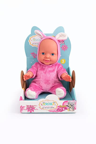 Toyx Sevimli Tavşan Kostümlü Oyuncak Bebek – Yumuşak Peluş Tasarım, 3+ Yaş (Pembe - Mavi - Beyaz) Pe