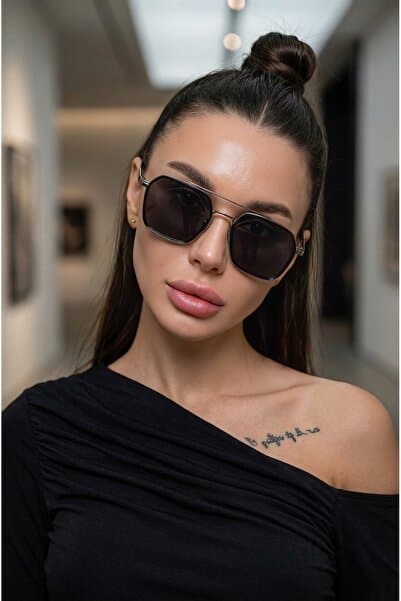 Chunky Frame Unisex Siyah Güneş Gözlüğü