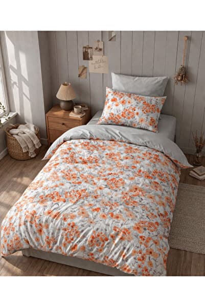 MyStory Home Lastikli Çarşaflı Tek Kişilik Nevresim Takımı Naranja