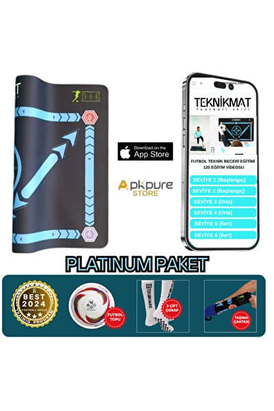 TEKNİKMAT PLATINUM PRO EĞİTİM VİDEOSU ÖMÜR BOYU - FUTBOL TOPU- FUTBOL MATI VE KAYDIRMAZ ÇORAP HEDİYELİ