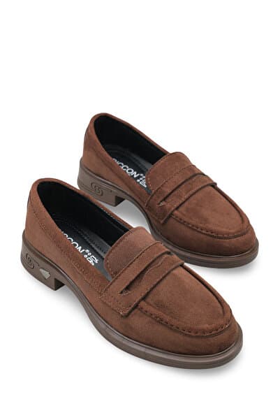 Riccon Mylmadia Kadın Loafer 0012665 Kahverengi Süet