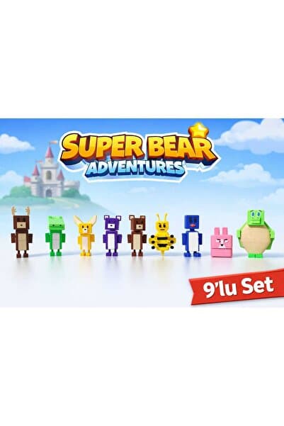 ATOLYETASBAHCE SUPER BEAR ADVENTURE KARAKTERLERİ 9'LU SET (8 CM)